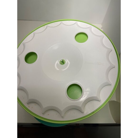 Tupperware Salad Spinner With Lid & Basket Green/Turquoise Plastic - Picture 3 of 9